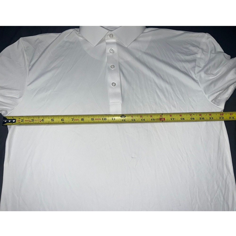 Collars & Co Mens White Short Sleeve Dress Collar Polo Shirt Large Business Golf - Picture 5 of 6